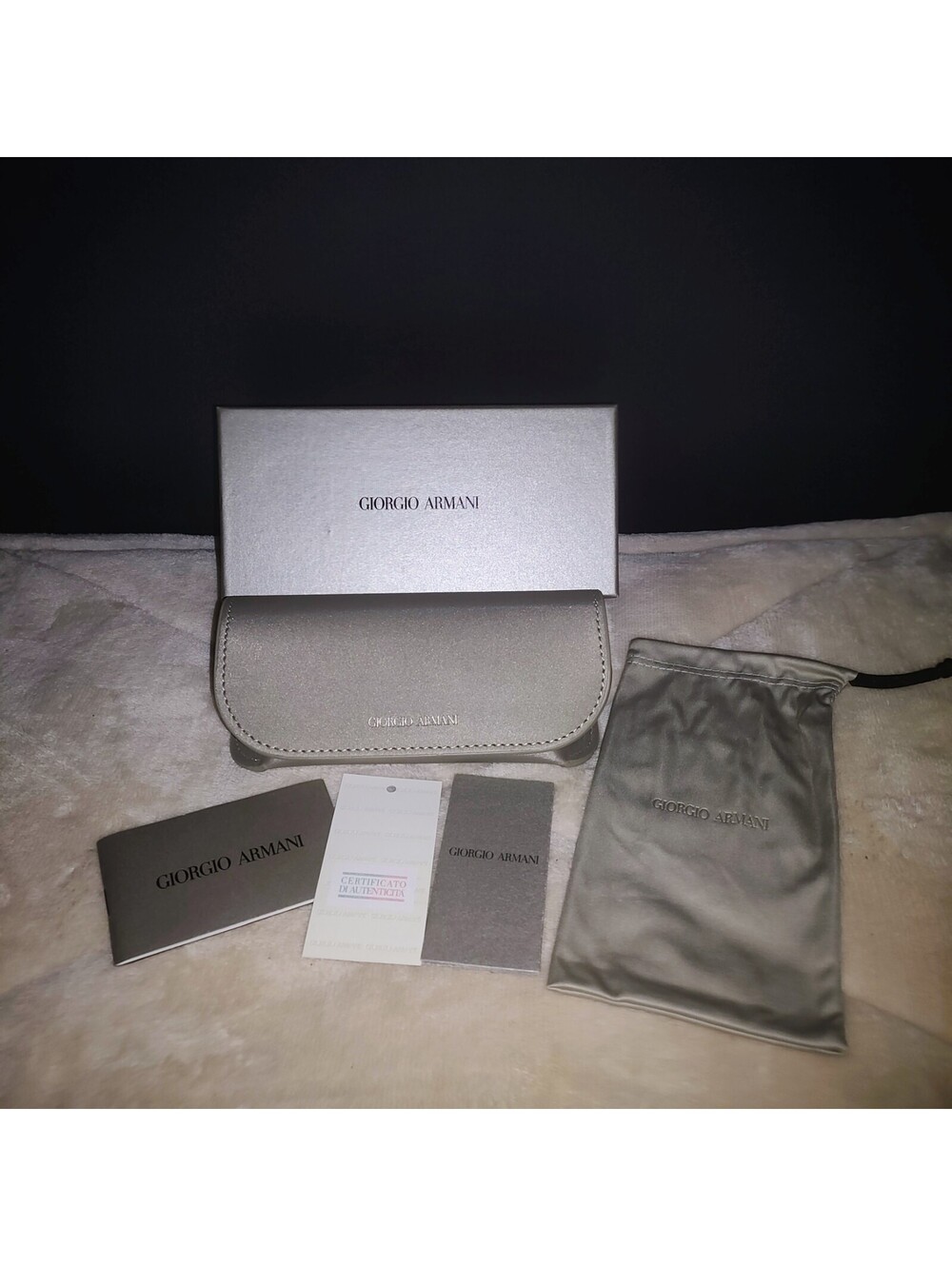 Giorgio Armani Hard/Fabric, SunGlass Optical Case ,Dust Covet, Info Card BOX NWT